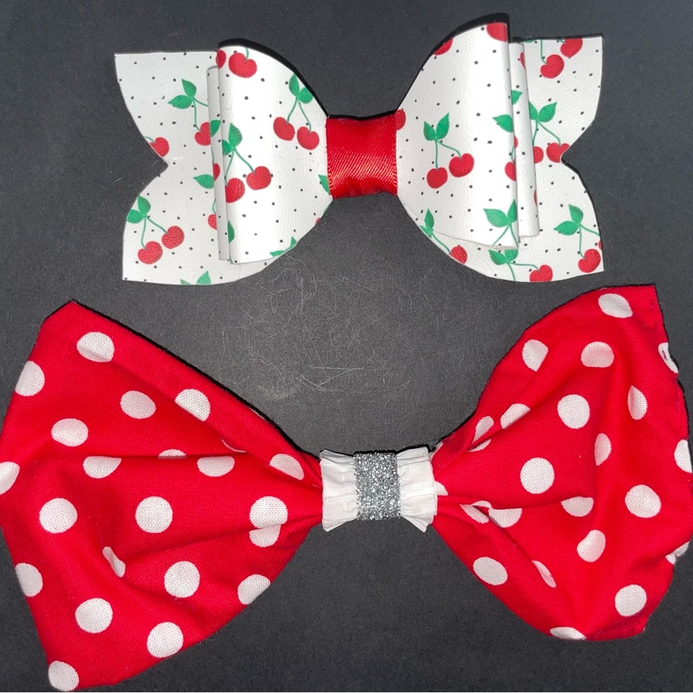 Cherry Hair Bows - Red Hair Bows - Girls Hair Bows - Hair Clips - Cherry